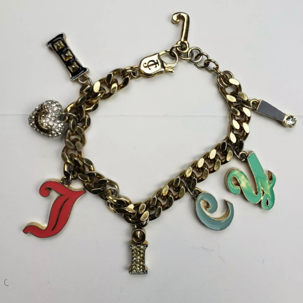 JUICY COUTURE  Gold Tone  JUICY Charm Bracelet